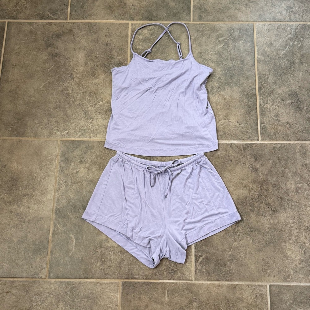 Auden Purple Cloud Knit Pajama Short Set